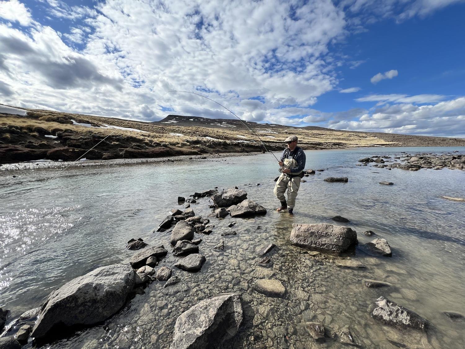 Wading a clear Patagonian river