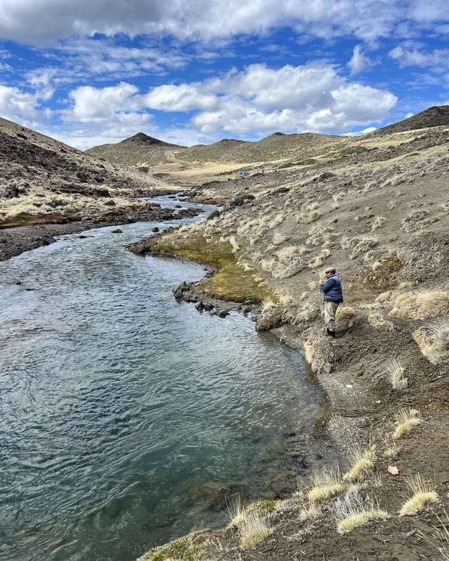 A winding stream through the Patagonian steppe